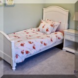 F32. Stanley Furniture white twin bed. 